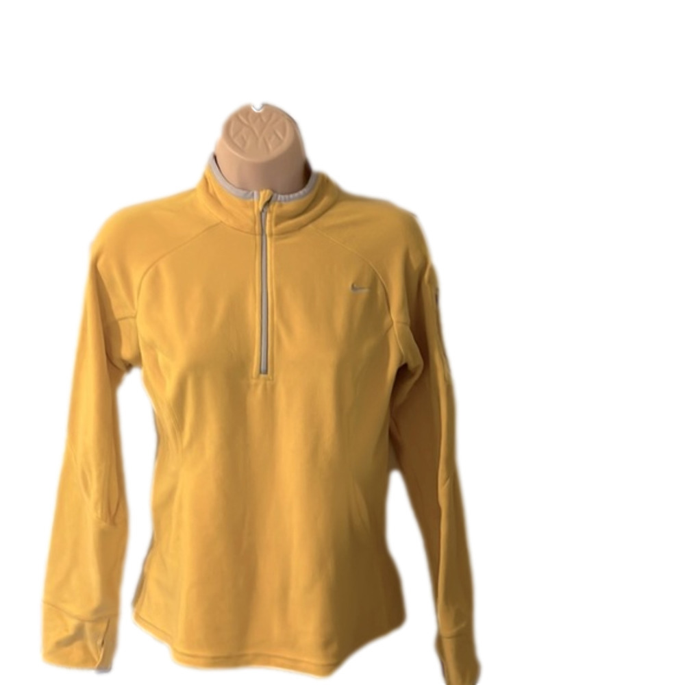 𝅺nike fleece zip up, yellow, size small, in good condition